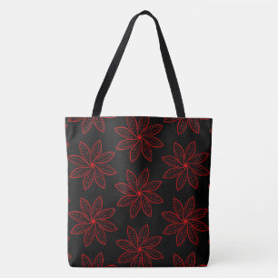Crimson Pattern auf schwarz Tasche