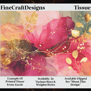 Crimson & Pink Alkohol-Tinte + Gold EA4L Decoupage Seidenpapier