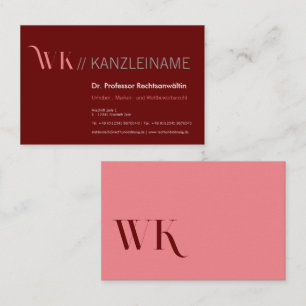 Crimson Pink and Cool Visitenkarte