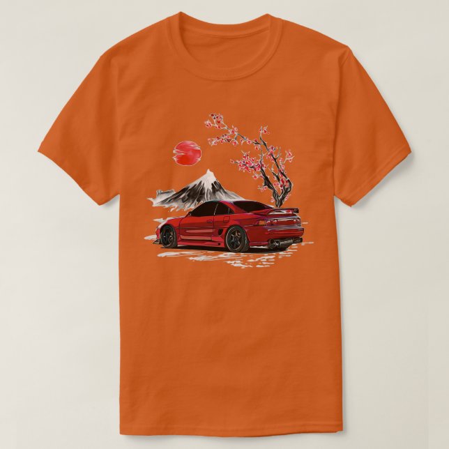 Crimson Red 1999 MR2 mit Kirschblossom Tree T-Shirt (Design vorne)