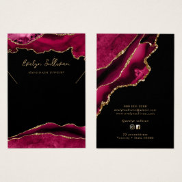 Crimson Red and Gold agklace Display Card