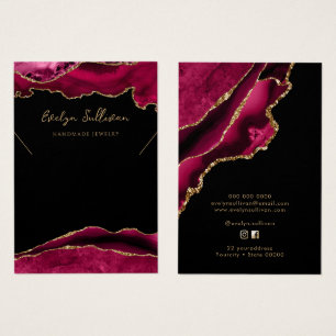 Crimson Red and Gold agklace Display Card