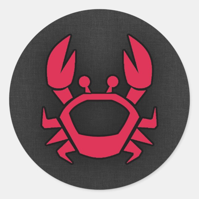 Crimson Red Crab Runder Aufkleber (Vorderseite)