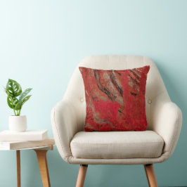 Crimson Red, ein Gel Print Abstrakt Kissen