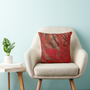 Crimson Red, ein Gel Print Abstrakt Kissen