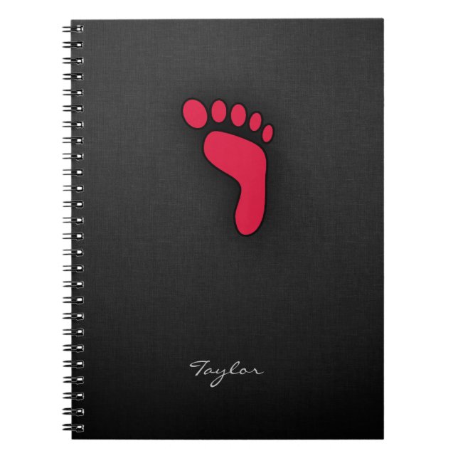 Crimson Red Footprint Notizblock (Vorderseite)