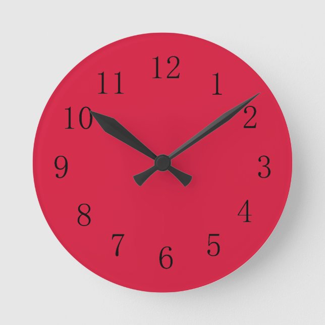 Crimson Red Kitchen Wall Clock Runde Wanduhr (Vorderseite)