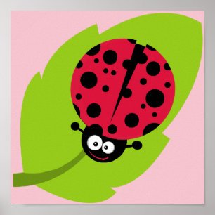 Crimson Red Ladybug Poster