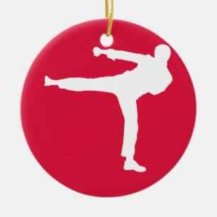 Crimson Red Martial Arts Keramik Ornament