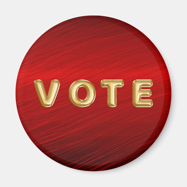 Crimson Red Metallic Graphic Vote Magnet (Vorne)