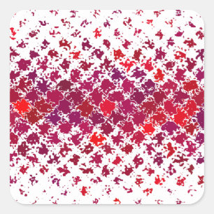Crimson Red Paint Splashes Muster Quadratischer Aufkleber