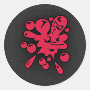 Crimson Red Paintball Runder Aufkleber