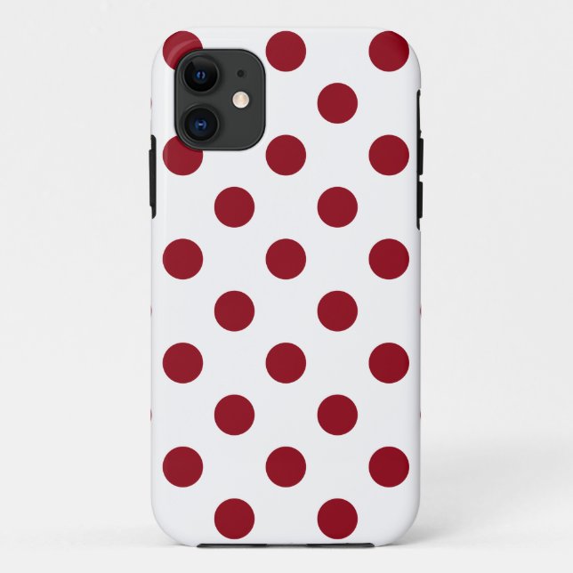 Crimson Red Polka Dots Circles Case-Mate iPhone Hülle (Rückseite)