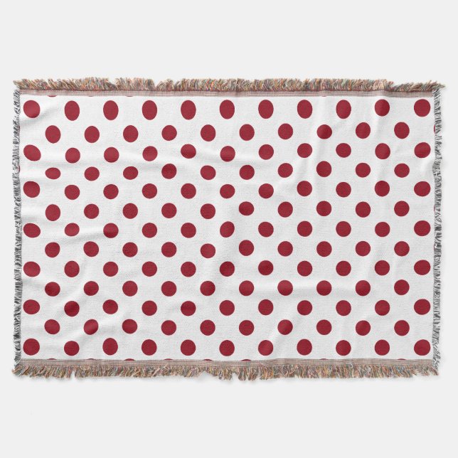 Crimson Red Polka Dots Circles Decke (Vorderseite)