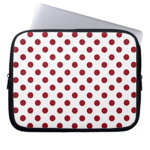 Crimson Red Polka Dots Circles Laptopschutzhülle