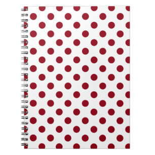 Crimson Red Polka Dots Circles Notizblock