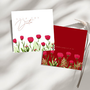 Crimson Red Poppies Blume Hochzeiten speichern das Save The Date