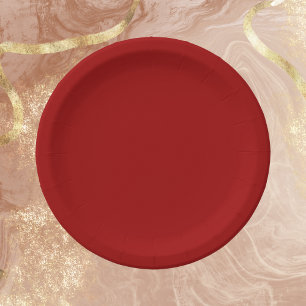 Crimson Red Solid Color Pappteller