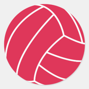 Crimson Red Volleyball Runder Aufkleber