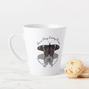 Crimson Rose Butterfly Shadow Monogram Milchtasse