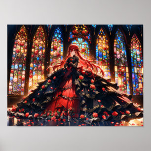 Crimson Rose Elegance Poster