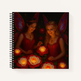 Crimson Rose Fairy Bold Dramatic Fantasy Notizbuch