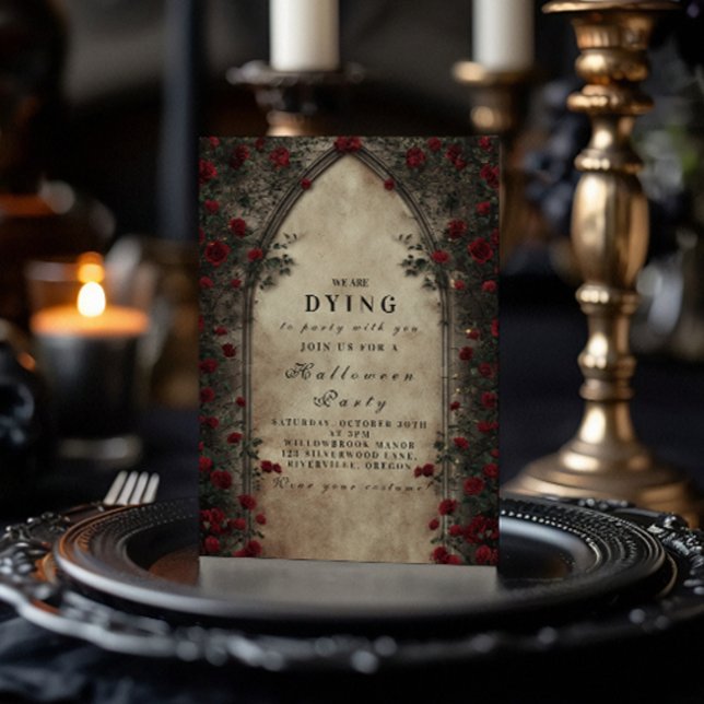 Crimson Rose Kathedrale Arch Gothic Soirée Einladung (Von Creator hochgeladen)