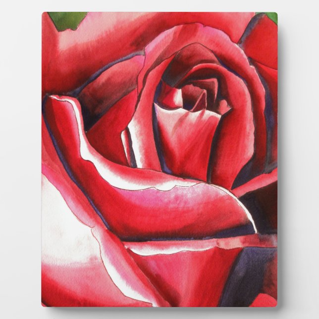 Crimson Rote Rose Originalkunstkunst Fotoplatte (Vorderseite)