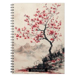 Crimson Sakura Mountain Serenity (1) Notizblock