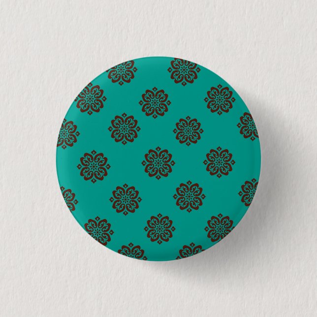 "Crimson Scrolls - Bold Elegance" Button (Vorderseite)