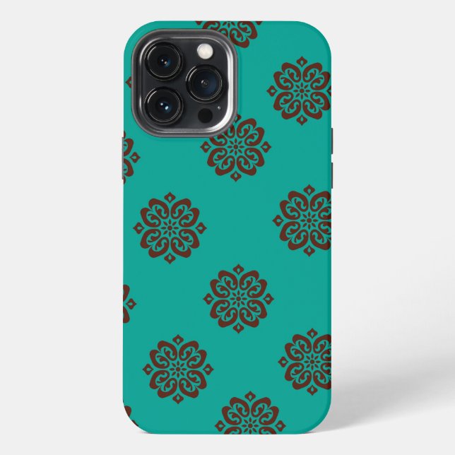 "Crimson Scrolls - Bold Elegance" iPhone 13 Pro Max Hülle (Rückseite)