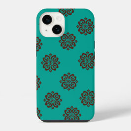 "Crimson Scrolls - Bold Elegance" iPhone 14 Hülle