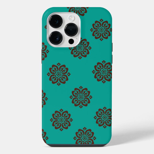 "Crimson Scrolls - Bold Elegance" iPhone 14 Pro Max Hülle (Rückseite)