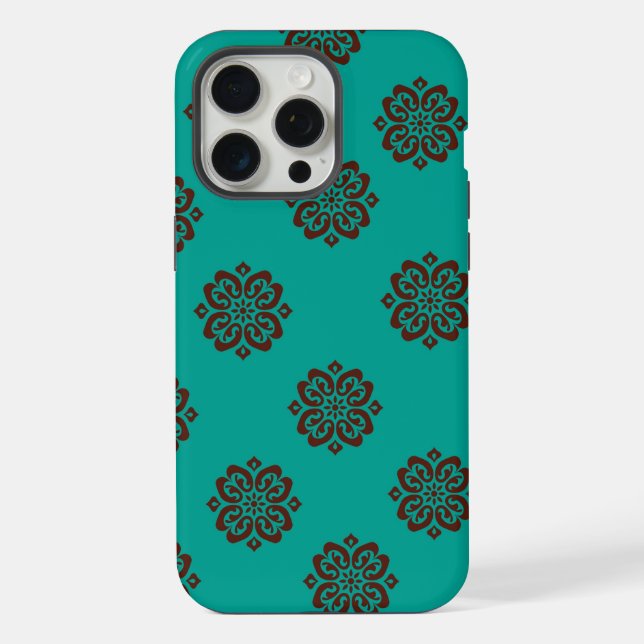 "Crimson Scrolls - Bold Elegance" iPhone 15 Pro Max Hülle (Rückseite)