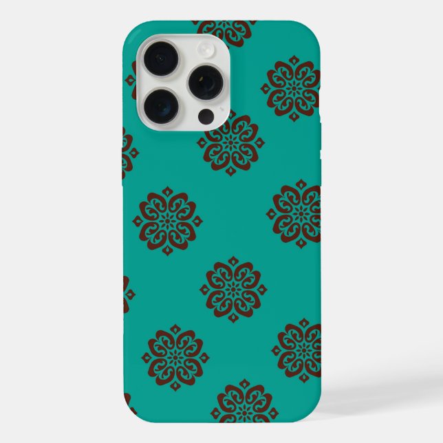 "Crimson Scrolls - Bold Elegance" iPhone 15 Pro Max Hülle (Rückseite)