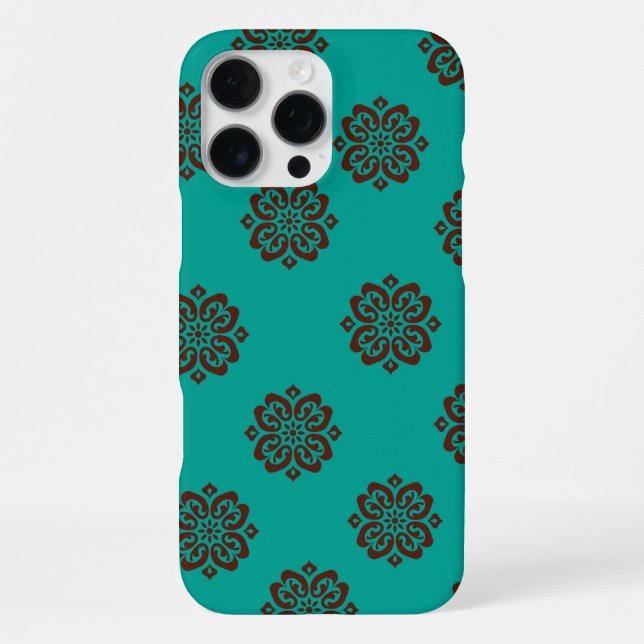 "Crimson Scrolls - Bold Elegance" iPhone 16 Pro Max Hülle (Rückseite)