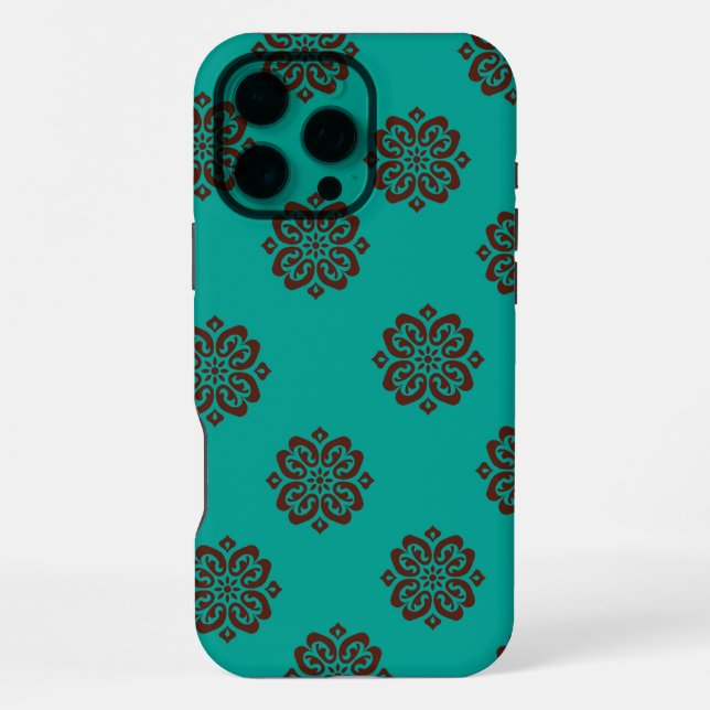 "Crimson Scrolls - Bold Elegance" iPhone 16 Pro Max Hülle (Rückseite)