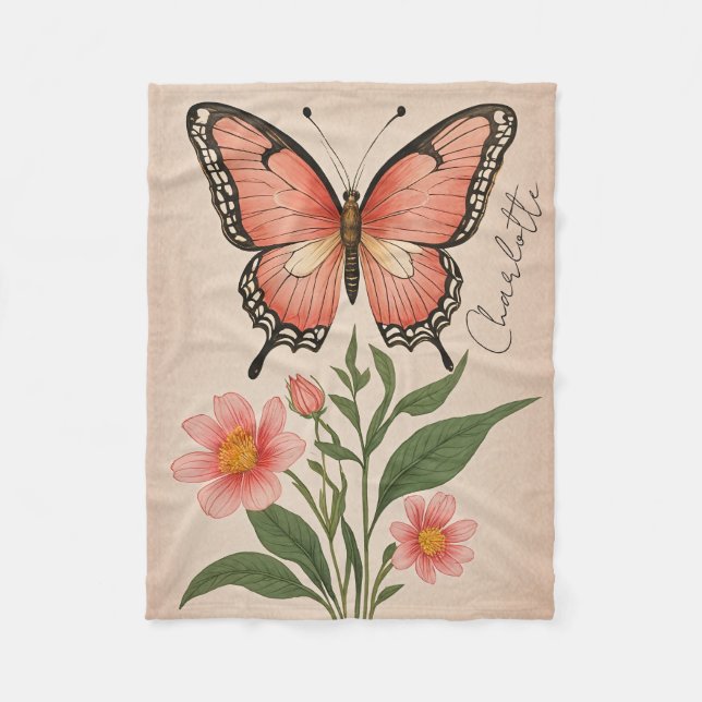 Crimson Serenade Personalisiert Fleecedecke (Vorderseite)