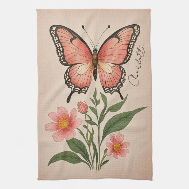 Crimson Serenade Personalisiert Geschirrtuch (Vertikal)