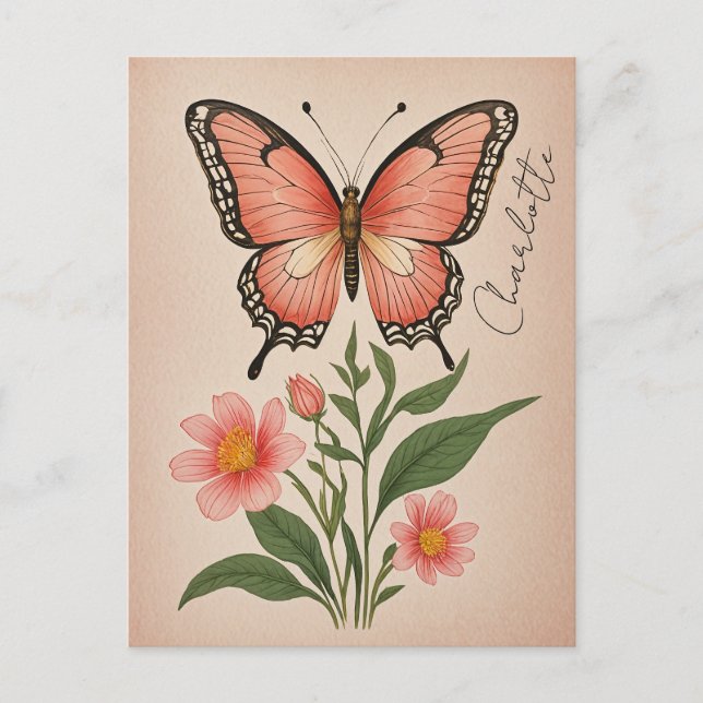 Crimson Serenade Personalisiert Postkarte (Vorderseite)