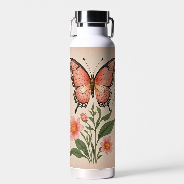 Crimson Serenade Personalisiert Trinkflasche (Vorne)