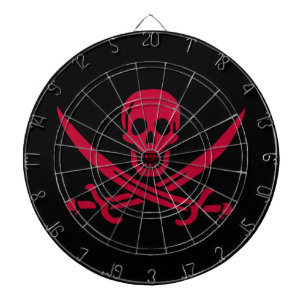 Crimson Skull & Schwerter Pirate Fahne von Calico Dartscheibe