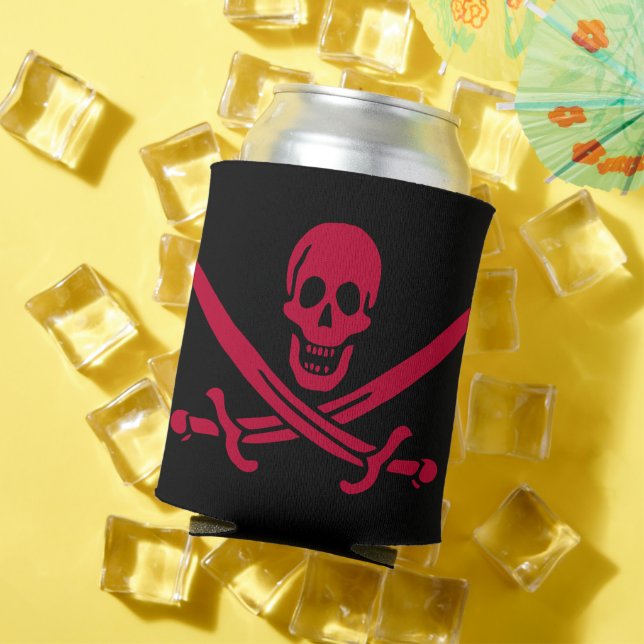 Crimson Skull & Schwerter Pirate Fahne von Calico  Dosenkühler (In Situ Sommer)