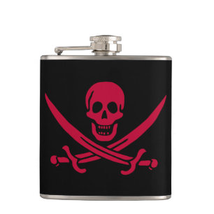Crimson Skull & Schwerter Pirate Fahne von Calico Flachmann