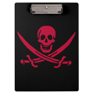 Crimson Skull & Schwerter Pirate Fahne von Calico  Klemmbrett