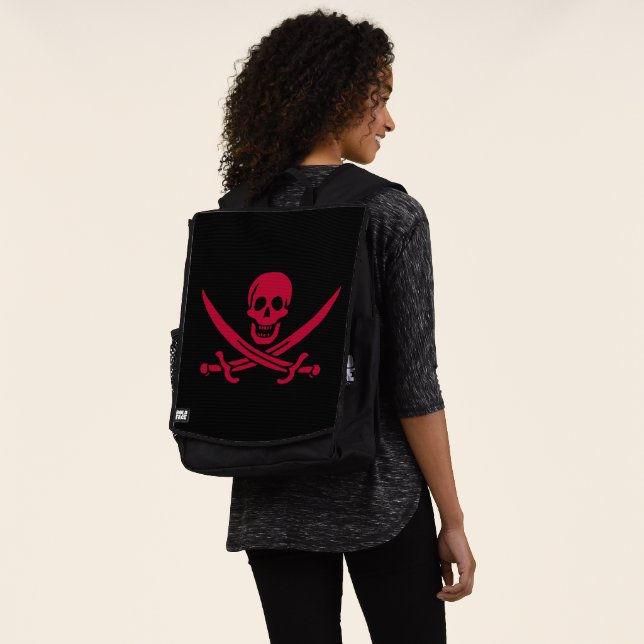 Crimson Skull & Schwerter Pirate Fahne von Calico  Rucksack (Ausgewaschen)