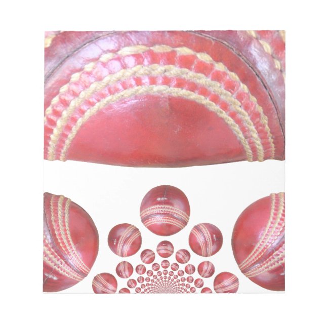 Crimson Spin - Ein wunderschöner Red Cricket Ball  Notizblock (Vorderseite)