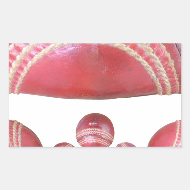 Crimson Spin - Ein wunderschöner Red Cricket Ball  Rechteckiger Aufkleber (Vorderseite)