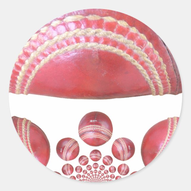 Crimson Spin - Ein wunderschöner Red Cricket Ball  Runder Aufkleber (Vorderseite)