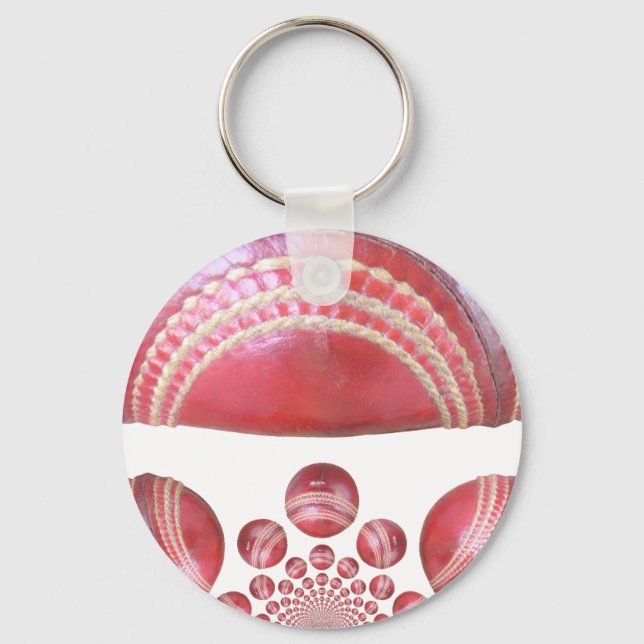 Crimson Spin - Ein wunderschöner Red Cricket Ball  Schlüsselanhänger (Vorderseite)